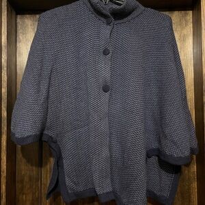 American South Side Alpaca Wool Women's Gray Sweater Cape poncho